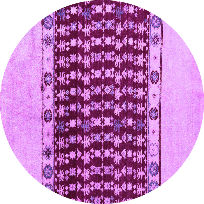 Round Machine Washable Abstract Purple Modern Area Rugs, wshabs5167pur