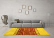 Machine Washable Abstract Yellow Modern Rug in a Living Room, wshabs5167yw