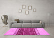 Machine Washable Abstract Pink Modern Rug in a Living Room, wshabs5167pnk