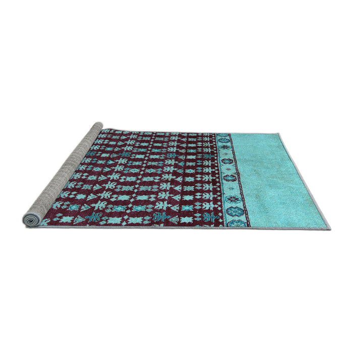 Sideview of Machine Washable Abstract Light Blue Modern Rug, wshabs5167lblu