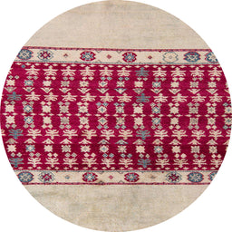 Round Machine Washable Abstract Brown Rug, wshabs5167