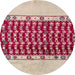 Round Machine Washable Abstract Brown Rug, wshabs5167