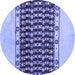 Round Abstract Blue Modern Rug, abs5167blu