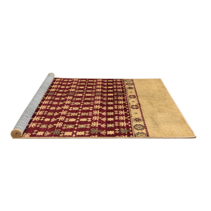 Sideview of Machine Washable Abstract Brown Modern Rug, wshabs5167brn