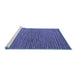 Sideview of Machine Washable Abstract Blue Modern Rug, wshabs5168blu