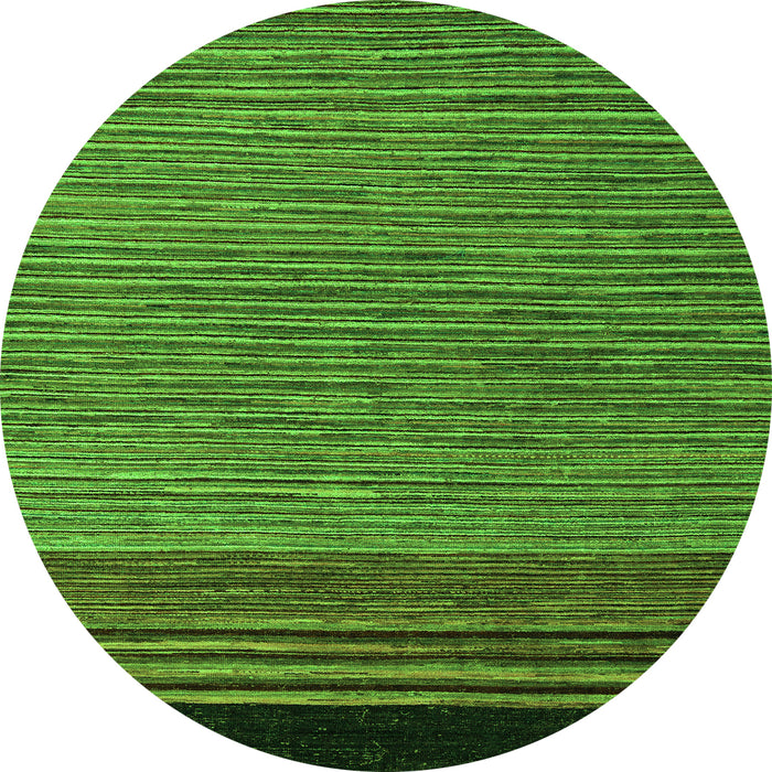 Round Machine Washable Abstract Green Modern Area Rugs, wshabs5168grn