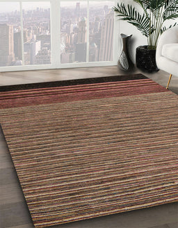 Abstract Red Brown Modern Rug in Family Room, abs5168