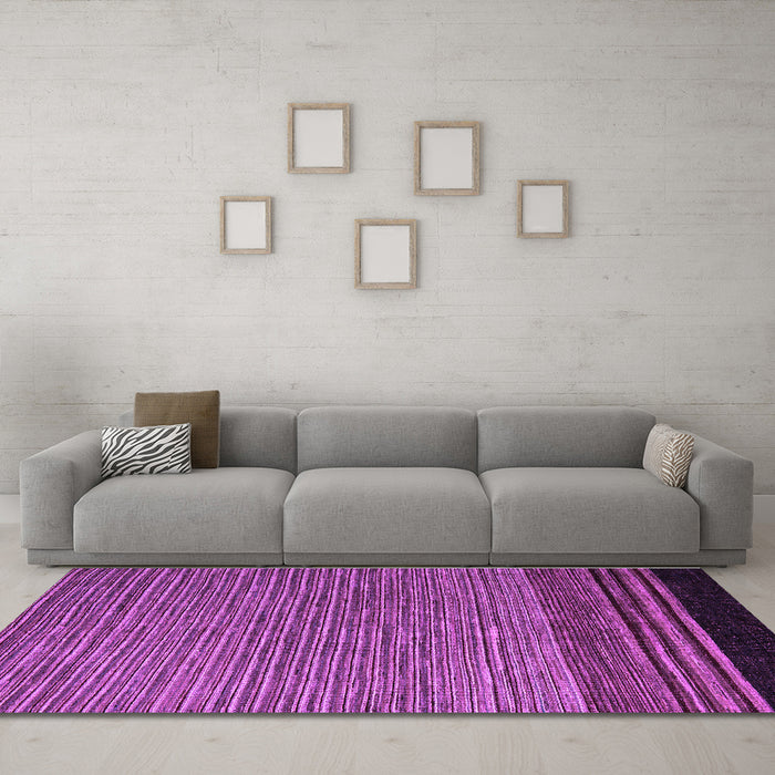 Machine Washable Abstract Purple Modern Area Rugs in a Living Room, wshabs5168pur