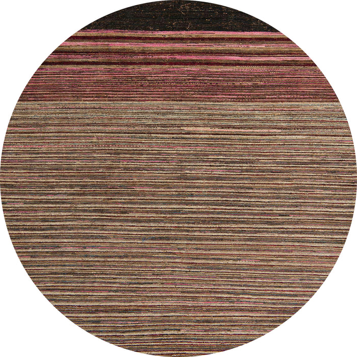 Round Machine Washable Abstract Red Brown Rug, wshabs5168