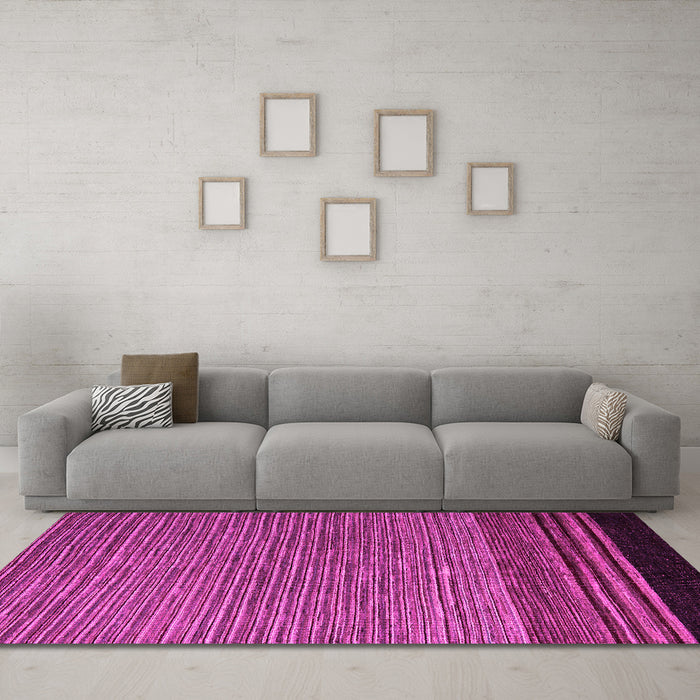 Machine Washable Abstract Pink Modern Rug in a Living Room, wshabs5168pnk