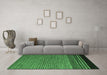 Machine Washable Abstract Emerald Green Modern Area Rugs in a Living Room,, wshabs5168emgrn