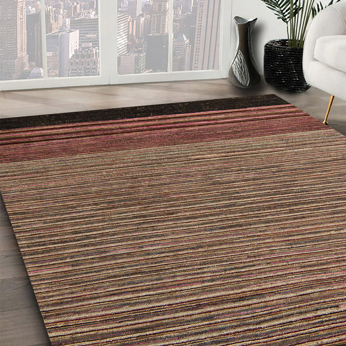 Abstract Red Brown Modern Rug in Family Room, abs5168