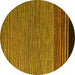 Round Abstract Yellow Modern Rug, abs5168yw