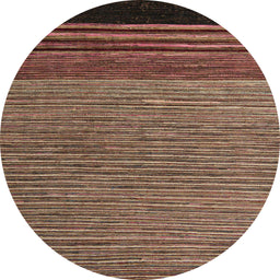Round Abstract Red Brown Modern Rug, abs5168