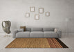 Machine Washable Abstract Brown Modern Rug in a Living Room,, wshabs5168brn