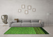 Machine Washable Abstract Green Modern Area Rugs in a Living Room,, wshabs5168grn