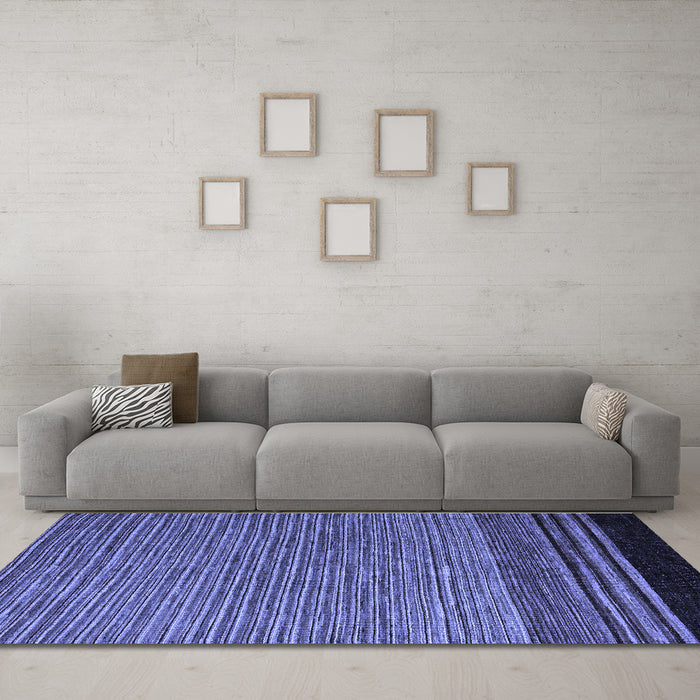 Machine Washable Abstract Blue Modern Rug in a Living Room, wshabs5168blu