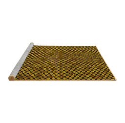Sideview of Machine Washable Abstract Yellow Modern Rug, wshabs5169yw