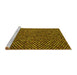 Sideview of Machine Washable Abstract Yellow Modern Rug, wshabs5169yw