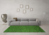 Machine Washable Abstract Green Modern Rug, wshabs5169grn