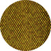 Round Machine Washable Abstract Yellow Modern Rug, wshabs5169yw