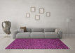 Machine Washable Abstract Pink Modern Rug in a Living Room, wshabs5169pnk