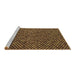 Sideview of Machine Washable Abstract Brown Modern Rug, wshabs5169brn