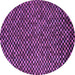 Round Machine Washable Abstract Purple Modern Area Rugs, wshabs5169pur