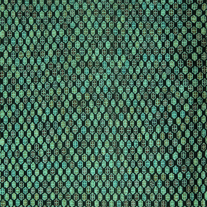 Square Abstract Turquoise Modern Rug, abs5169turq