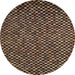 Round Machine Washable Abstract Orange Brown Rug, wshabs5169