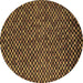 Round Abstract Brown Modern Rug, abs5169brn