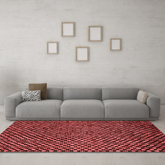 Modern Red Washable Rugs