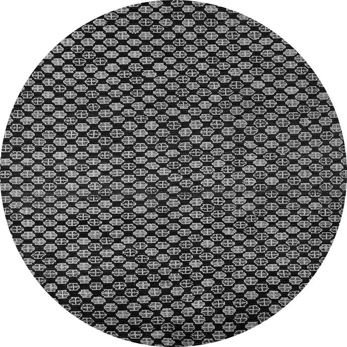 Round Machine Washable Abstract Gray Modern Rug, wshabs5169gry