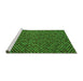 Sideview of Machine Washable Abstract Green Modern Area Rugs, wshabs5169grn