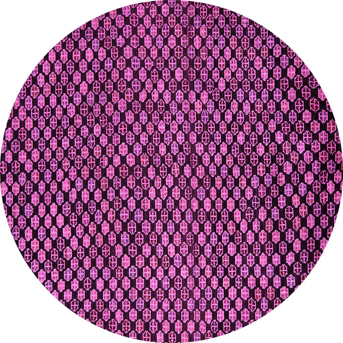 Round Abstract Pink Modern Rug, abs5169pnk