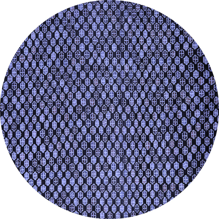 Round Abstract Blue Modern Rug, abs5169blu