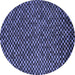 Round Abstract Blue Modern Rug, abs5169blu