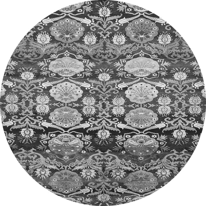 Round Abstract Gray Modern Rug, abs516gry