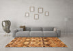 Machine Washable Abstract Orange Modern Area Rugs in a Living Room, wshabs516org