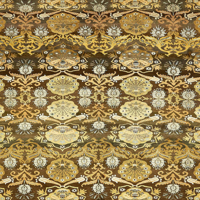 Square Abstract Chrome Gold Yellow Modern Rug, abs516