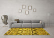 Machine Washable Abstract Yellow Modern Rug in a Living Room, wshabs516yw