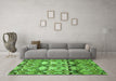 Machine Washable Abstract Green Modern Area Rugs in a Living Room,, wshabs516grn