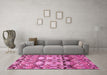 Machine Washable Abstract Pink Modern Rug in a Living Room, wshabs516pnk