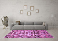 Machine Washable Abstract Purple Modern Rug, wshabs516pur