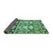 Sideview of Abstract Turquoise Modern Rug, abs516turq