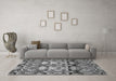 Machine Washable Abstract Gray Modern Rug in a Living Room,, wshabs516gry