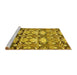 Sideview of Machine Washable Abstract Yellow Modern Rug, wshabs516yw