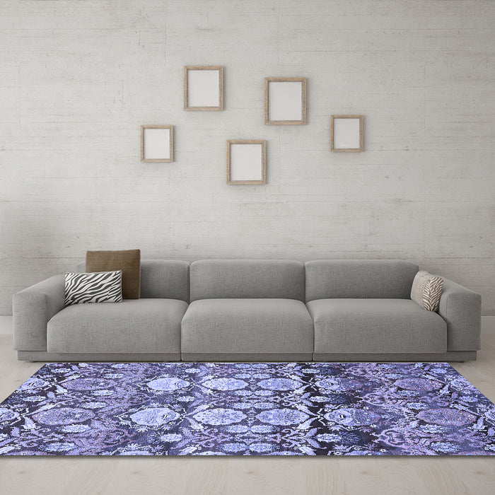 Machine Washable Abstract Blue Modern Rug in a Living Room, wshabs516blu