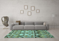 Machine Washable Abstract Light Blue Modern Rug, wshabs516lblu