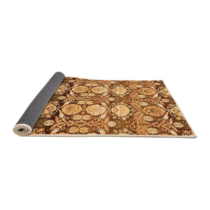 Sideview of Abstract Orange Modern Rug, abs516org